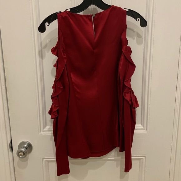 Cushnie Cold Shoulder Top in Ruby Red Size 0 - Picture 7 of 8